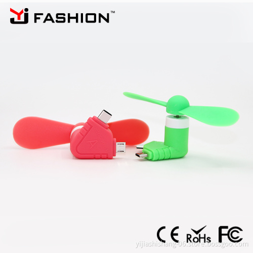 Yijiashishang 2 in 1 mini fan for iphone 5/6/7 newest designed otg usb mini fan for import mobile phone accessory